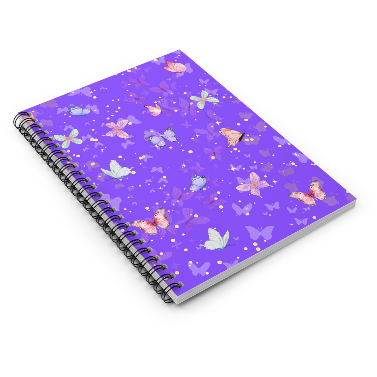 Purple Butterfly Spiral Notebook