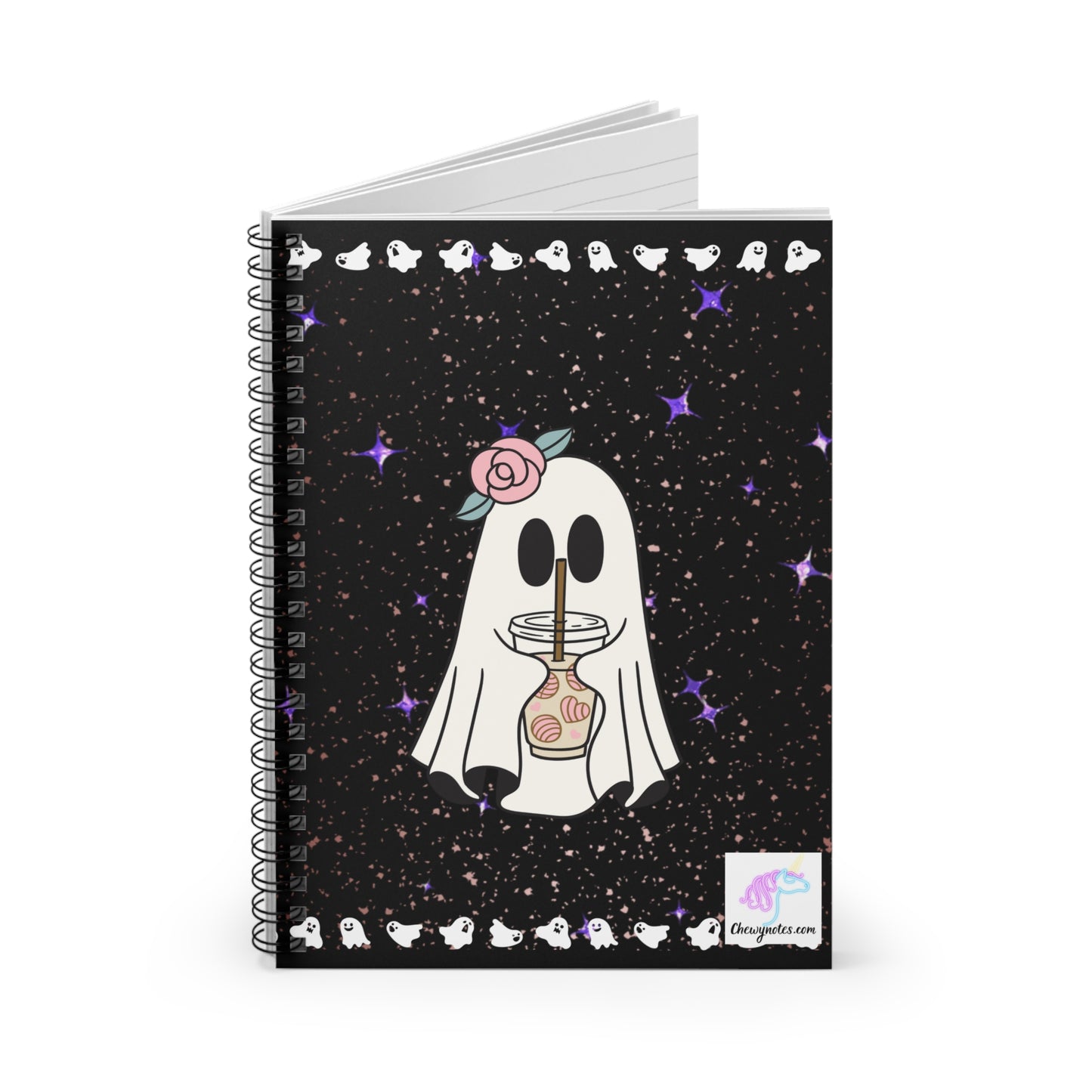 Spooky Cute Ghosty Spiral Notebook 1