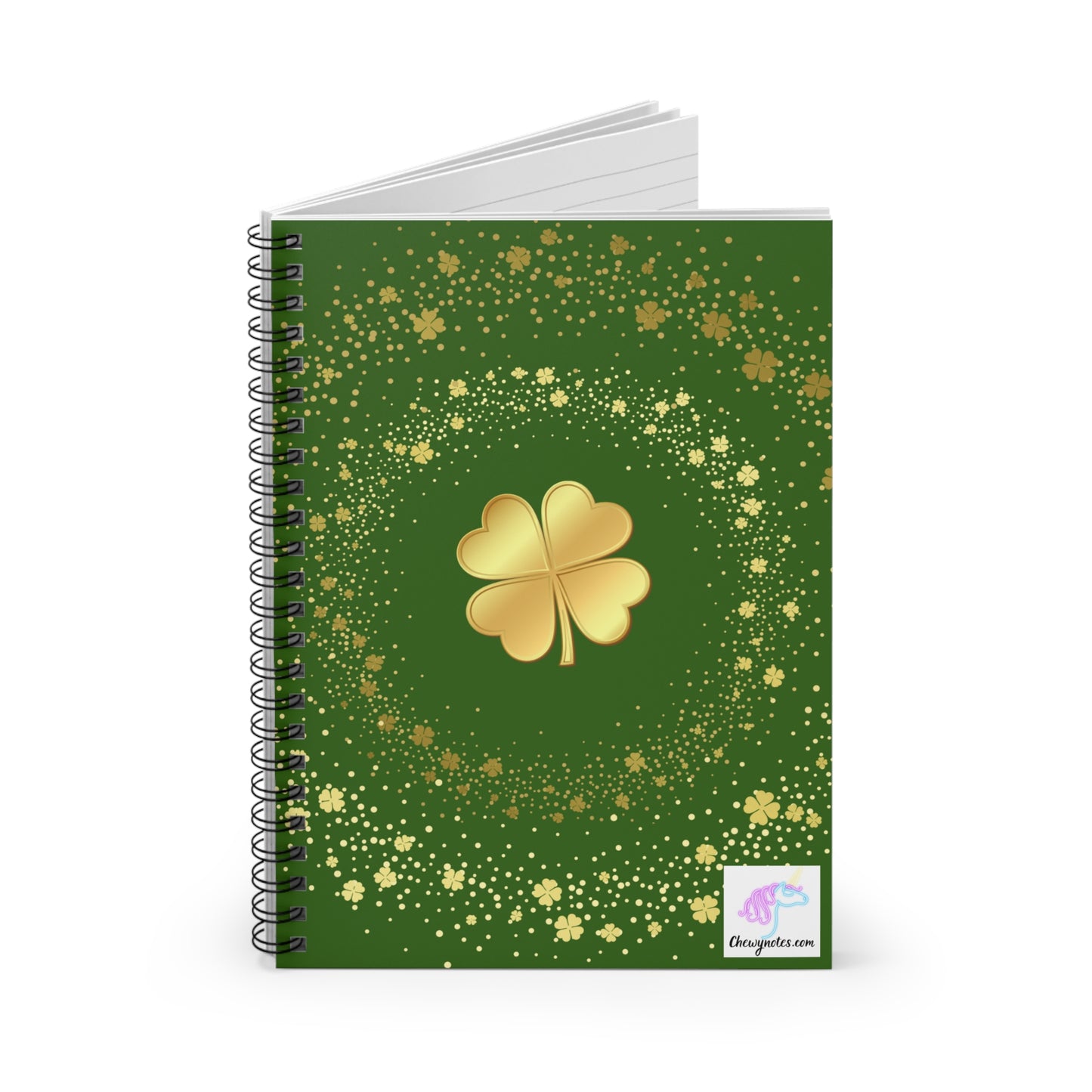 Golden Shamrock Spiral Notebook