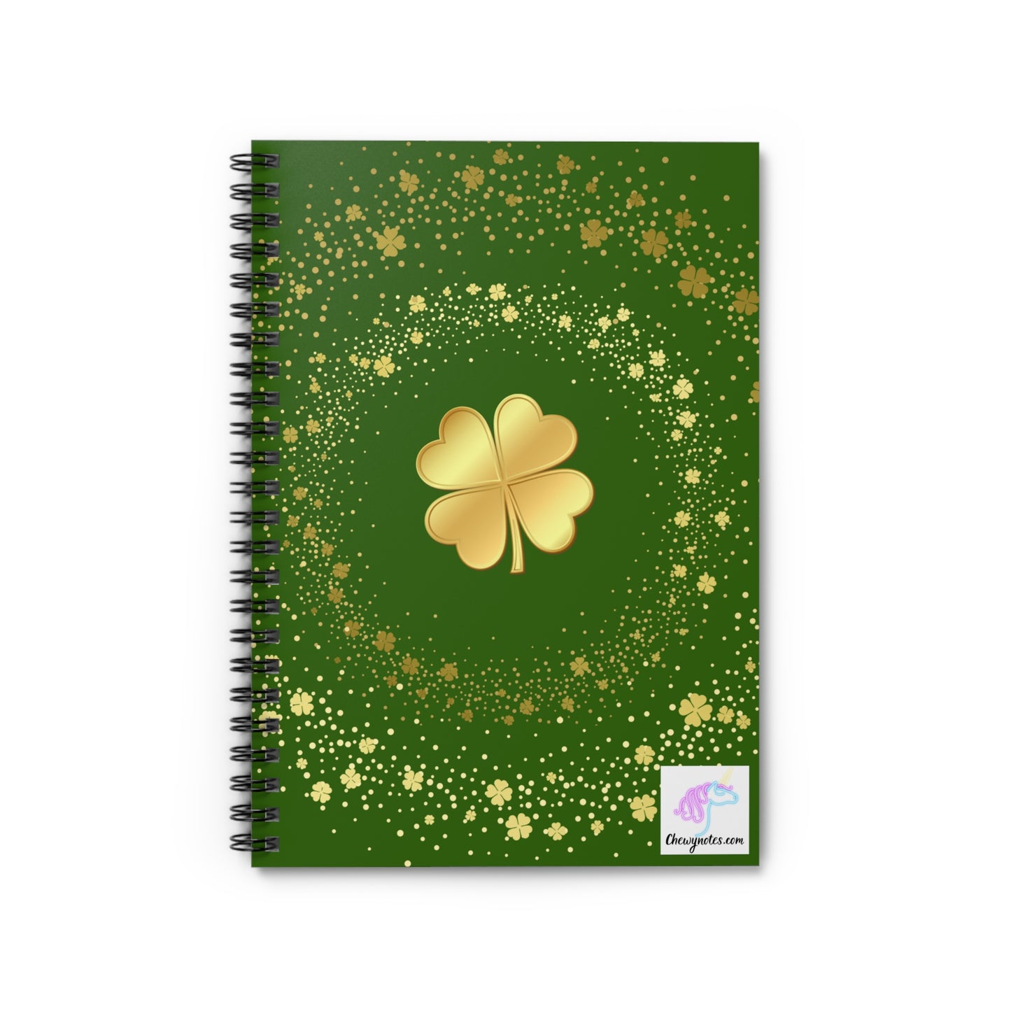 Golden Shamrock Spiral Notebook