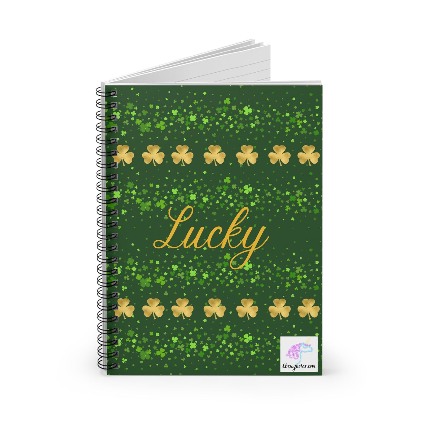 Lucky Golden Shamrocks Spiral Notebook