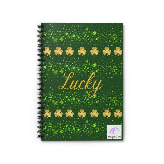 Lucky Golden Shamrocks Spiral Notebook