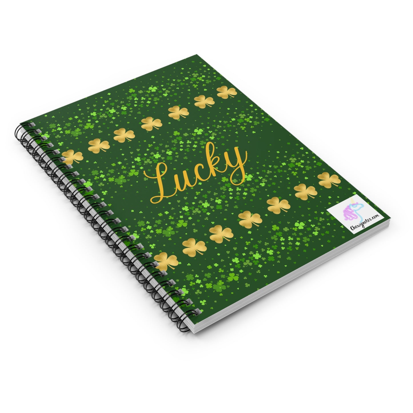 Lucky Golden Shamrocks Spiral Notebook