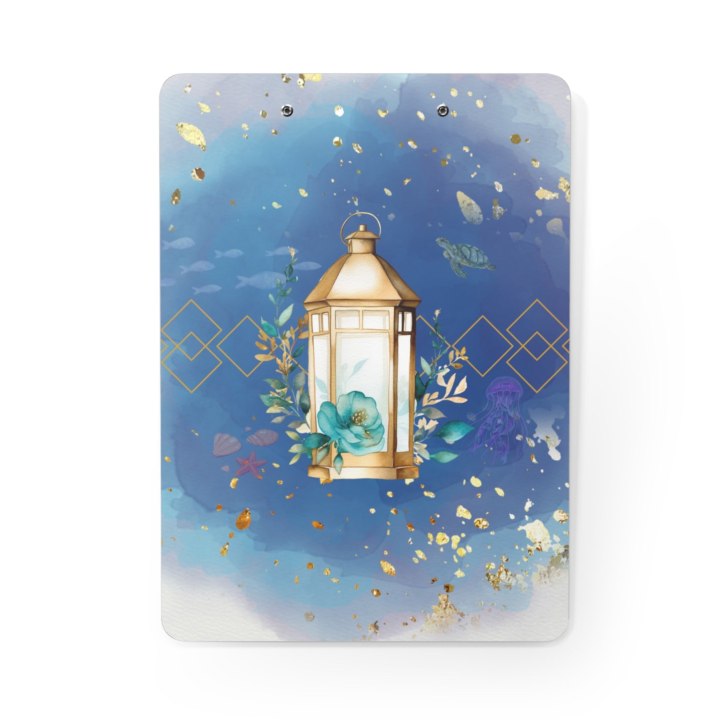 Golden Blue Lantern Clipboard