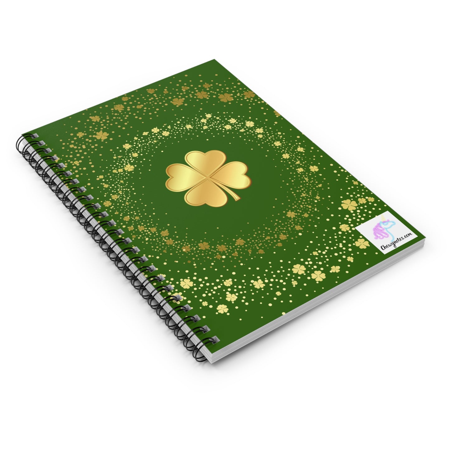 Golden Shamrock Spiral Notebook