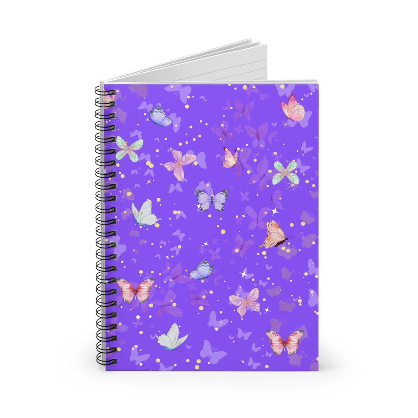 Purple Butterfly Spiral Notebook